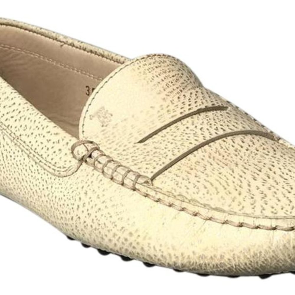 Tod's Cream/Silver Gommini Maxi Doppia 38/8